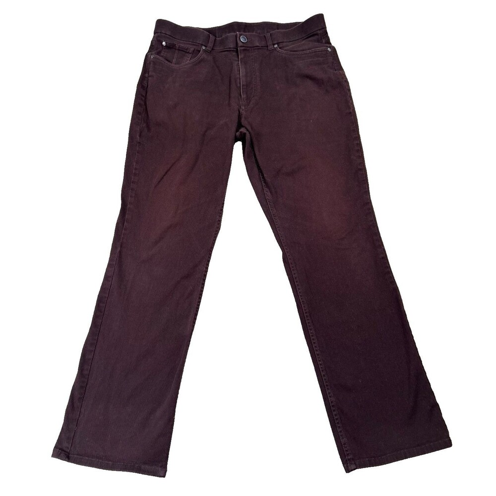 Hart Schaffner Marx Corduroy Pants Men's 36x32 Brown Straight Leg Stretch